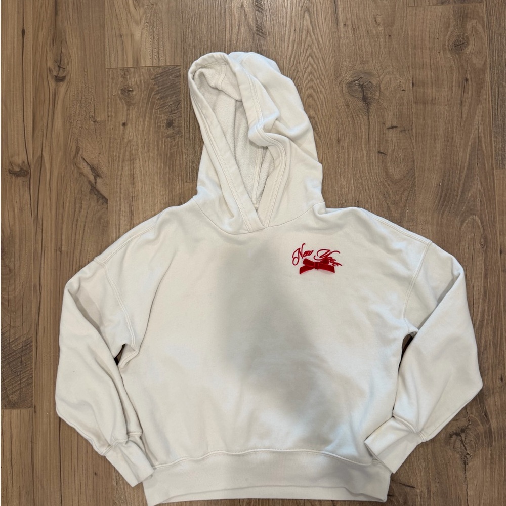 Abercrombie Kids White Hoodie with Red Logo